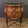 French Mahogany and tulip wood bombe commode 