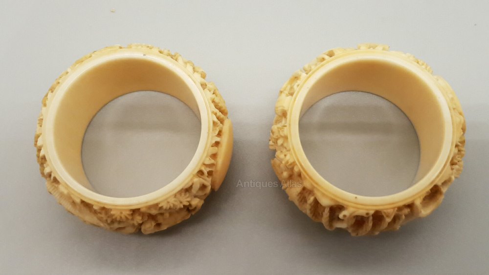 Antiques Atlas Superb Pair Chinese Ivory Carved Napkin Rings