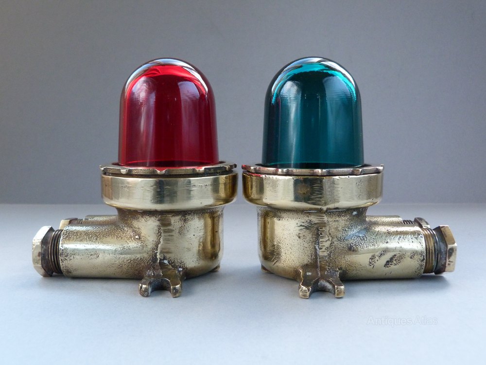 Antiques Atlas Pair Vintage Bronze Ships Navigation Lights
