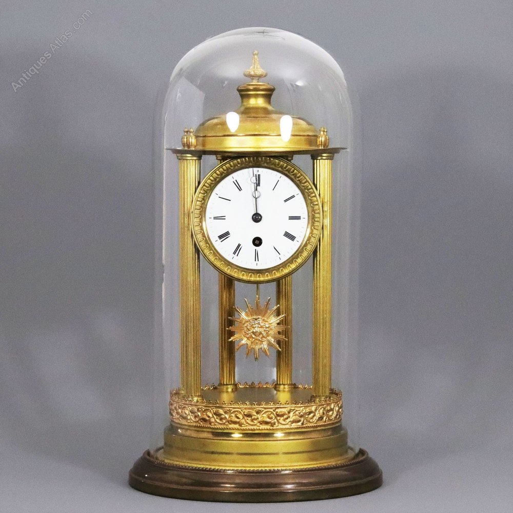 Antiques Atlas Gilt Rotunda Mantle Clock With Glass Dome By Pons