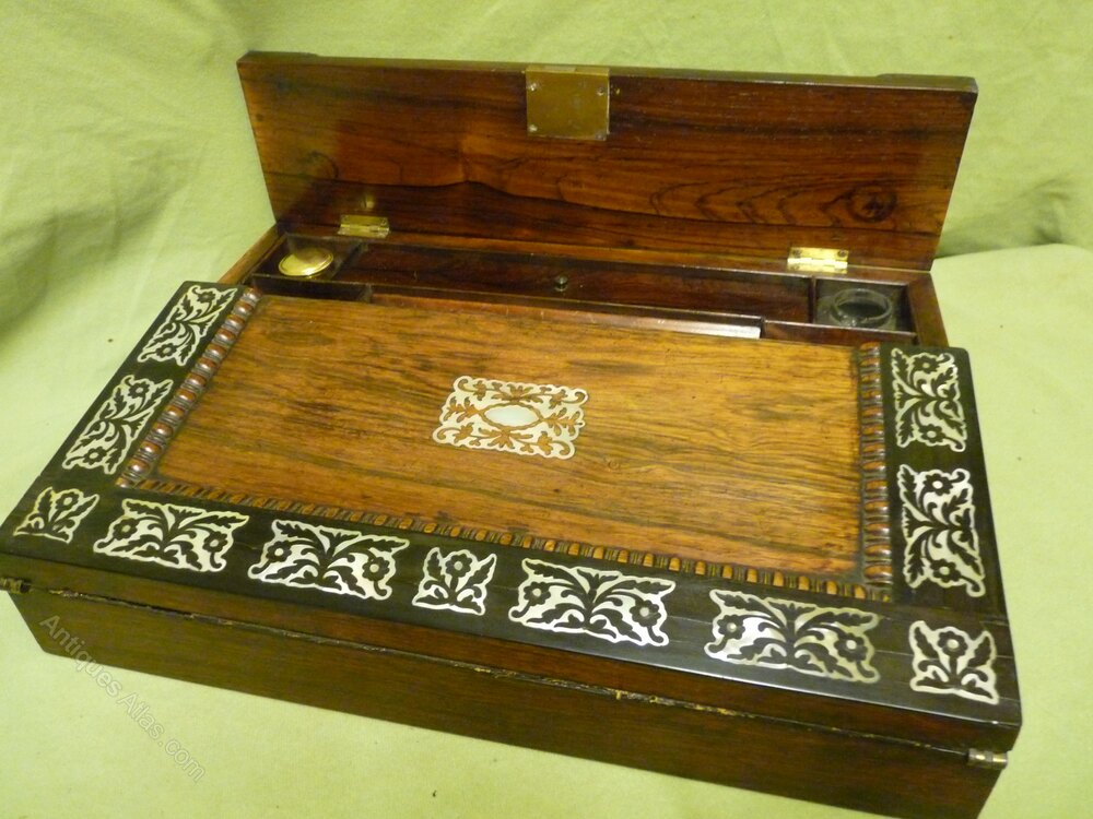 Antiques Atlas - Inlaid Rosewood Slope Fronted Writing Box. C1835 ...