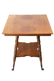 Antique Arts Crafts Oak Side Table / Lamp Table