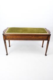 Antique Edwardian Duet Piano Stool / Ottoman 