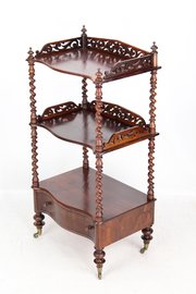 Antique Victorian 3 Tier Rosewood Whatnot Bookcase