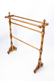 Antique Victorian Ash Towel Rail Stand