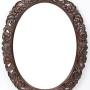 Antique Victorian Carved Oak Oval Wall Mirror