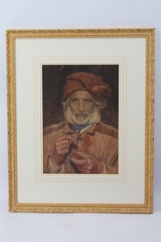 Antique Watercolour Neapolitan Fisherman