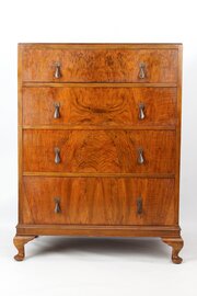 Art Deco Burr Walnut Chest Of Drawers