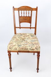 Edwardian Arts & Crafts Walnut & Gilt Side Chair