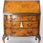 Edwardian Burr Walnut Bureau Writing Desk