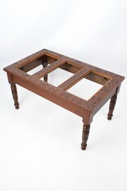 Edwardian Carved Oak Luggage Stand Rack