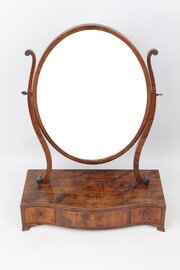 Georgian Mahogany Oval Dressing Table Mirror