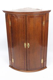 Georgian Oak Bow Front Corner Cupboard