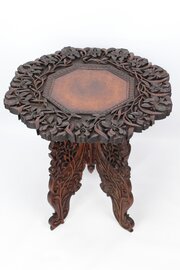 Large Antique Anglo-Indian Folding Teak Side Table