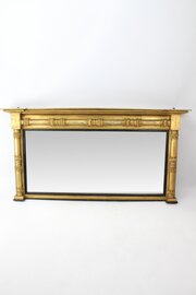Large Antique Regency Gilt Overmantle Mirror