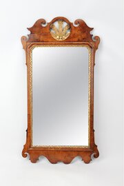 Large George II Walnut Fretwork Pier Mirror