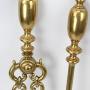 Large Victorian Brass Fire Tools  antique fire tools