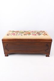 Mahogany Ottoman Needlework Seat Blanket Box