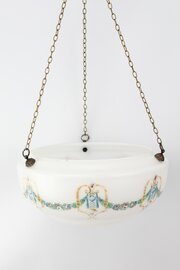 Neo-Classical Painted Glass Plafonnier Light Shade