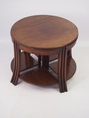 Nest Of 5 Vintage Art Deco Mahogany Tables