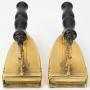 Pair Antique Victorian Brass Flat Irons   Box Irons