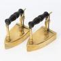 Pair Antique Victorian Brass Flat Irons / Box Irons