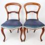 Pair Victorian Rosewood Balloon Back Chairs