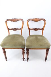 Pair Victorian Rosewood Balloon Back Chairs