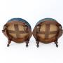 Pair Victorian Walnut Foot Stools  beadwork stools