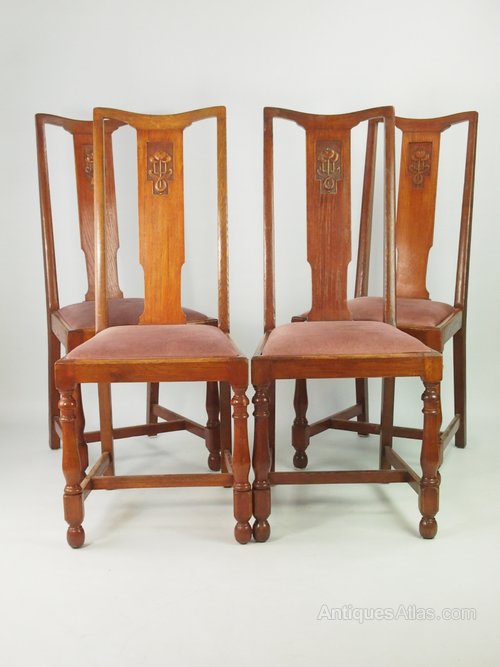 Set 4 Vintage Oak Dining Chairs Antiques Atlas