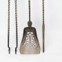 Set Victorian Brass Steel Fire Tools  Companion Set