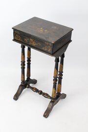 Small Antique French Chinoiserie Sewing Lamp Table