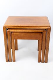 Small Art Deco Nest Of Oak Tables Nesting Tables