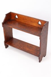 Small Edwardian Arts Crafts Oak Wall Shelf Bookshelf