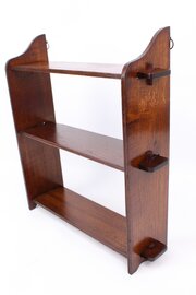 Small Edwardian Arts & Crafts Oak Wall Shelf