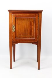 Small Edwardian Inlaid Mahogany Bedside Cabinet