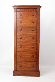 Tall Victorian Mahogany Wellington Chest Tallboy