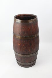 Tall Victorian Oak Barrel Umbrella Stick Stand