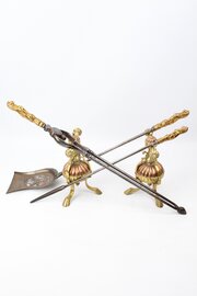 Victorian Brass & Steel Fire Tool Companion Set
