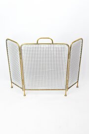 Victorian Folding Brass Fire Guard / Spark Guard