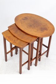 Vintage Nest Of 3 Walnut Tables