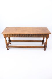 Vintage Oak Coffee Table - Window Seat Bench