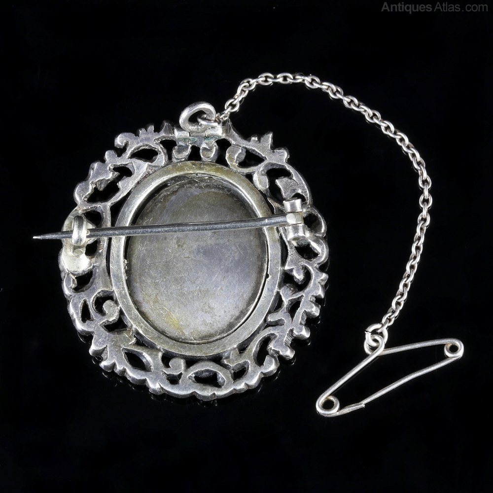 Antiques Atlas Antique Brooch Silver Paste Stones