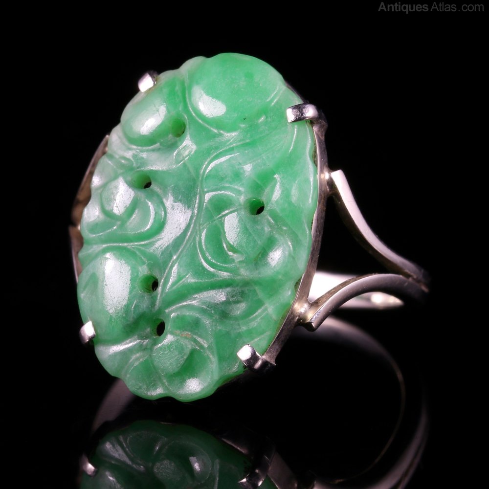 Antiques Atlas Antique Victorian Jade Ring Hand Carved Circa 1900