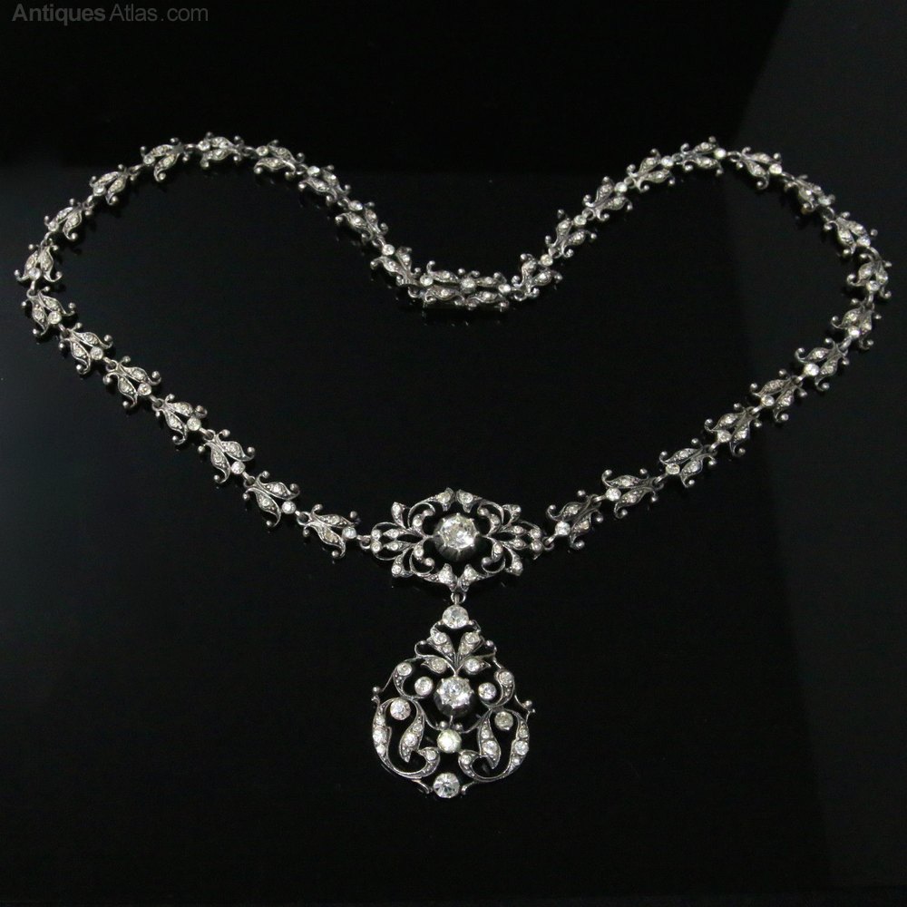 Antiques Atlas Antique Victorian Paste Silver Necklace
