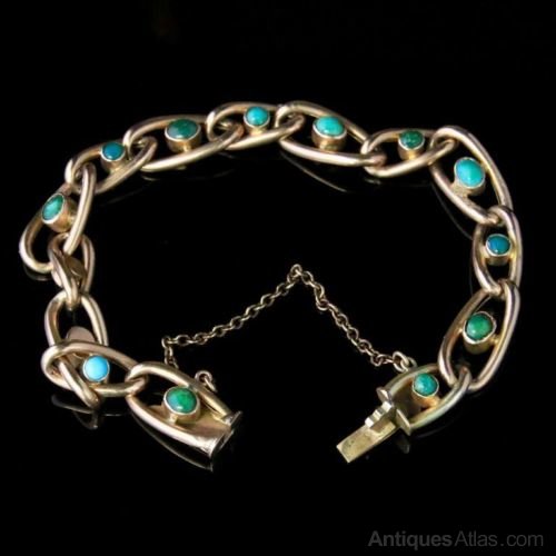 Antiques Atlas Antique Victorian Turquoise Gold Bracelet Circa 19