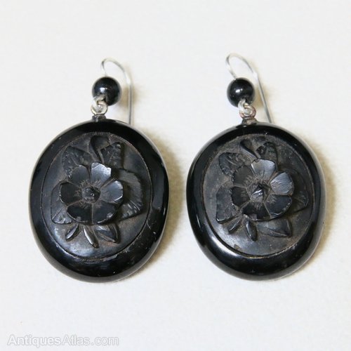 Antiques Atlas Antique Victorian Whitby Jet Earrings