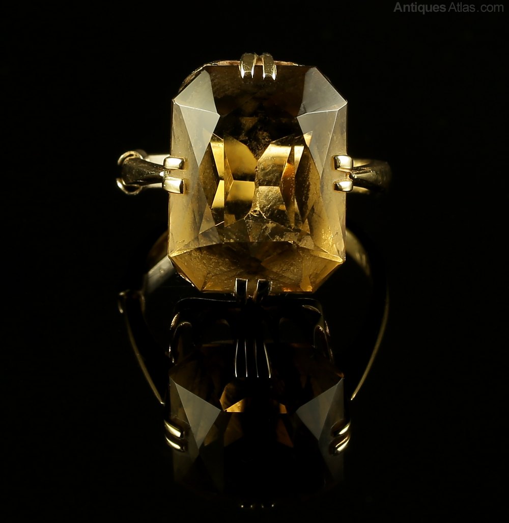 Antiques Atlas Antque Scottish Ring Cairngorm Quartz Ring