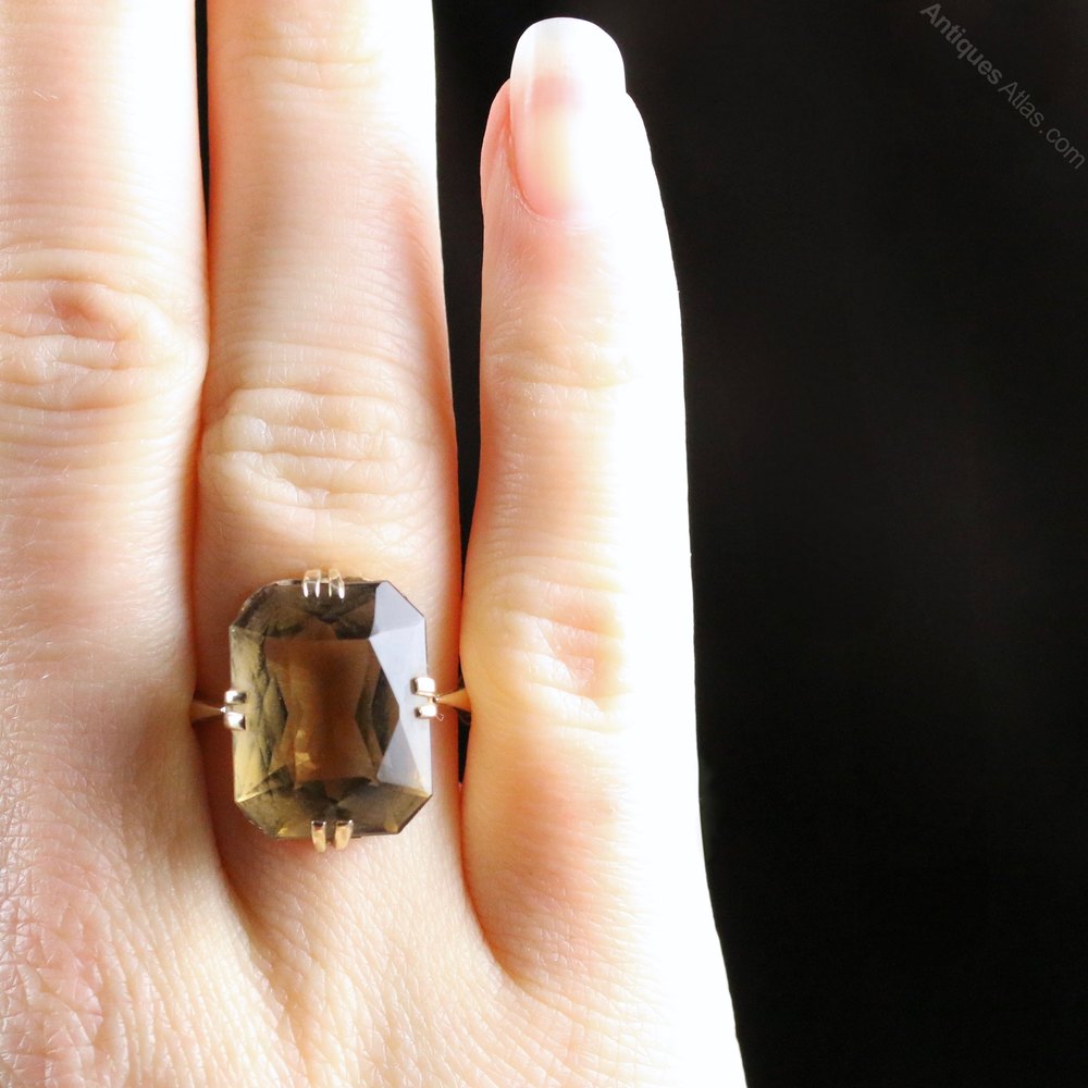 Antiques Atlas Antque Scottish Ring Cairngorm Quartz Ring