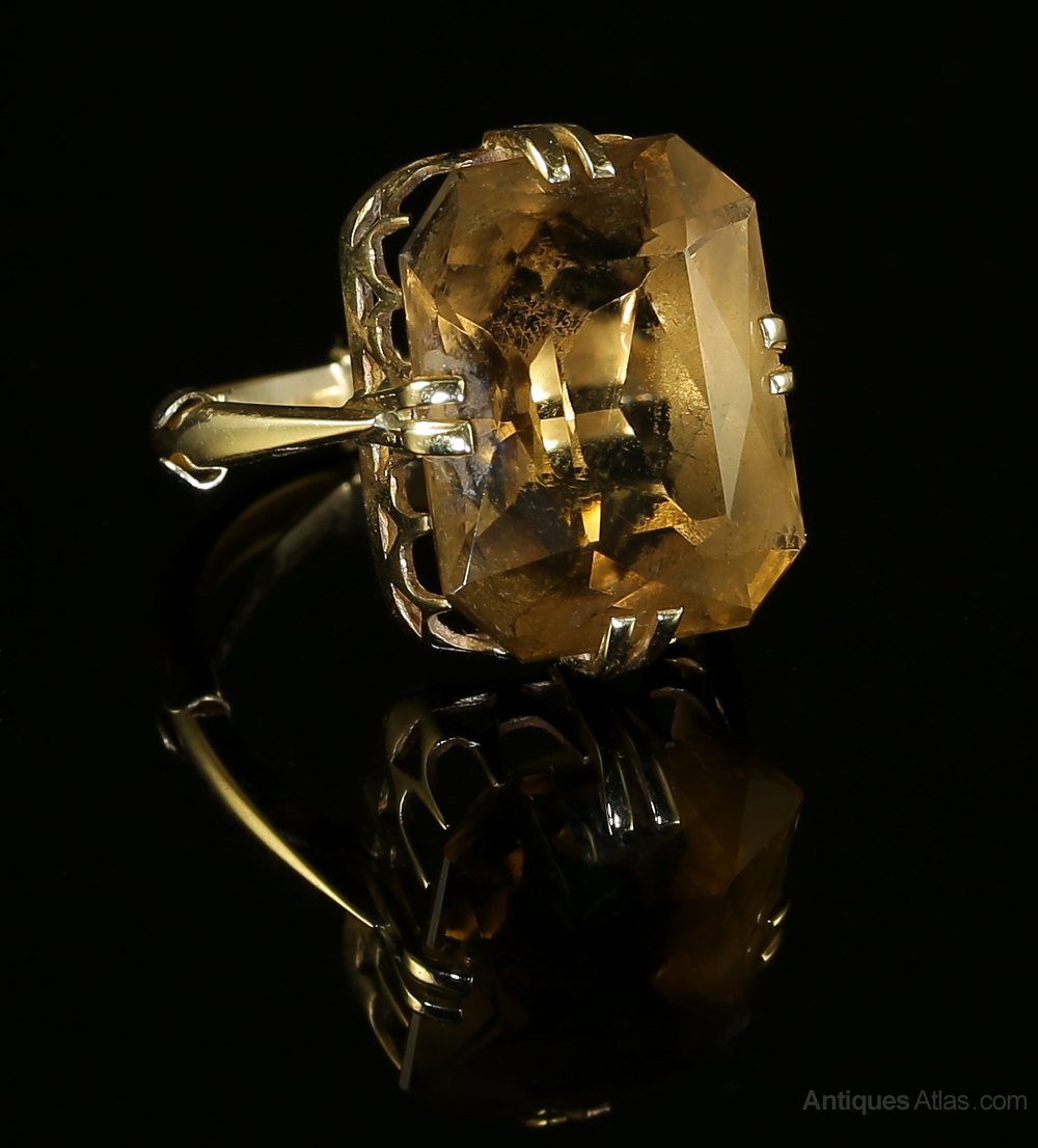 Antiques Atlas Antque Scottish Ring Cairngorm Quartz Ring